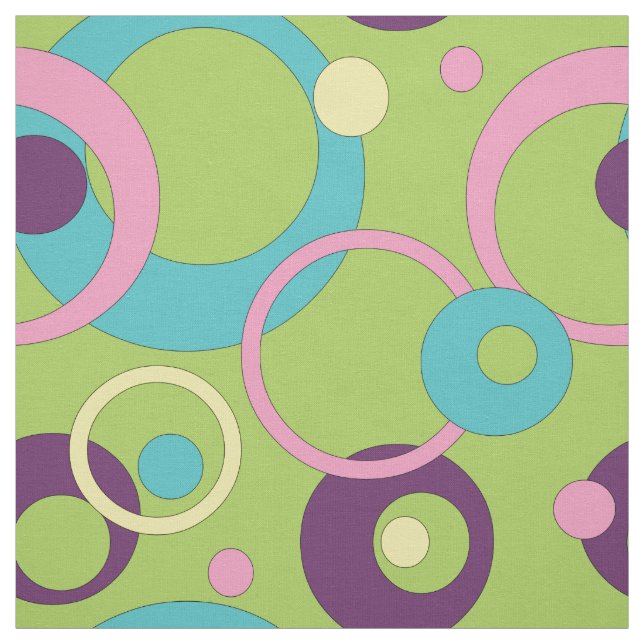Funky Grönt Circles Fabric Tyg (Provkarta)