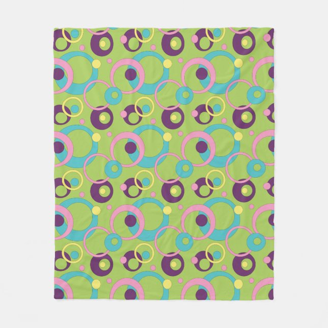 Funky Grönt Circles Fleece Blanket (Framsidan)