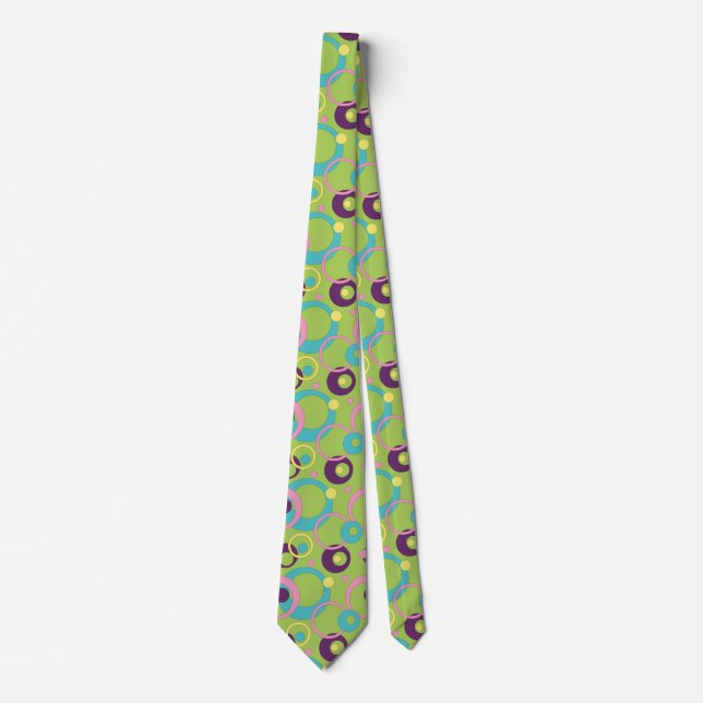 Funky Grönt Circles Manar Neck Tie Slips (Framsida)
