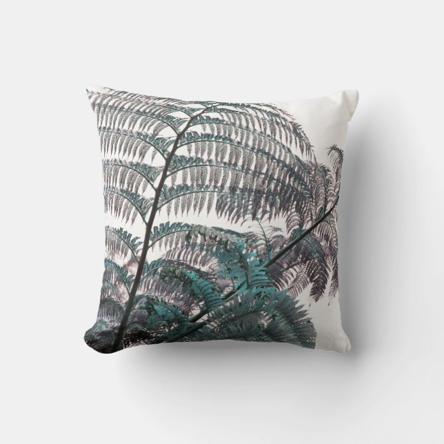 Funky Grönt Fern Löv Dekorativ kudde Cushion (Framsida)