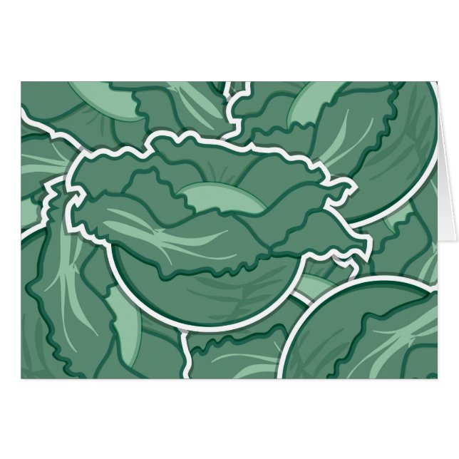 Funky grönt hälsningskort (Framsidan Horizontal)