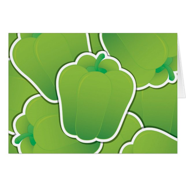 Funky grönt pepper hälsningskort (Framsidan Horizontal)
