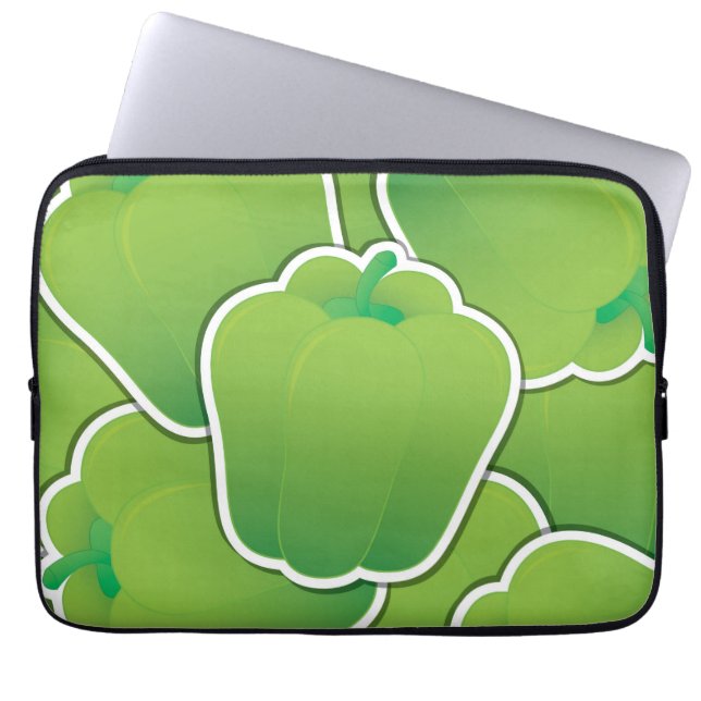 Funky grönt pepper laptop fodral (Framsidan)