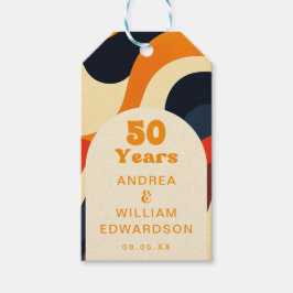 Funky Groovy Retro 50-årsjubileum för bröllop Presentetikett