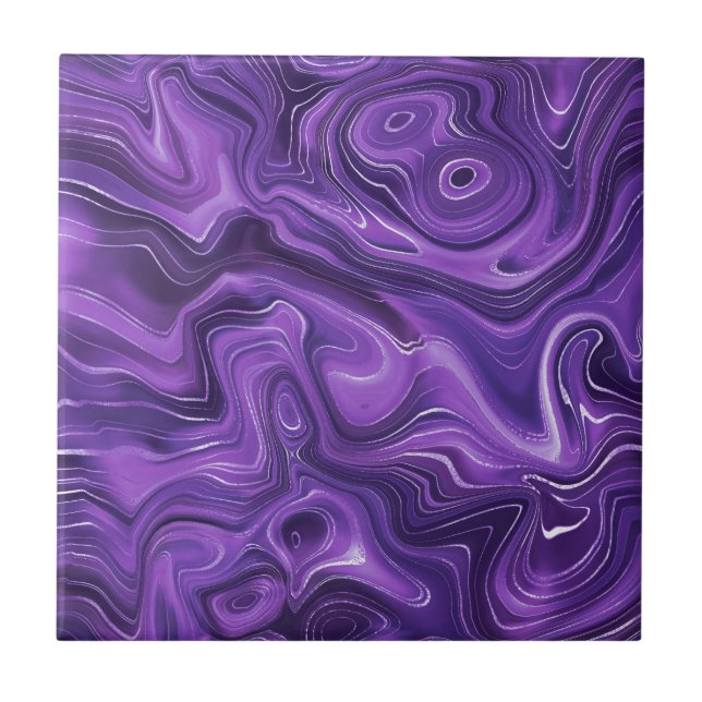Funky Groovy Snyggt Lila Kurvor Marble 6-6 Kakelplatta (Framsidan)