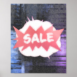 Funky Grunge Sale Burst Gritty and Playdesign Poster