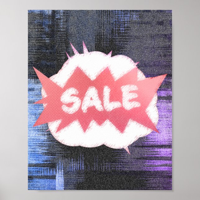 Funky Grunge Sale Burst Gritty and Playdesign Poster (Framsidan)