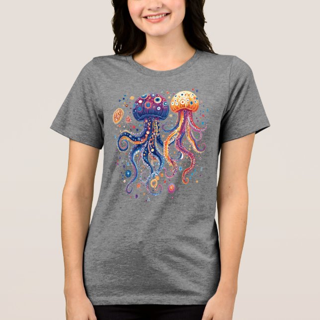 Funky Guardianer i Oceanen: Anpassningsbar Octopi  T Shirt (Framsida)