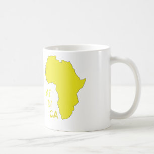 Funky gul Afrika-karta Kaffemugg