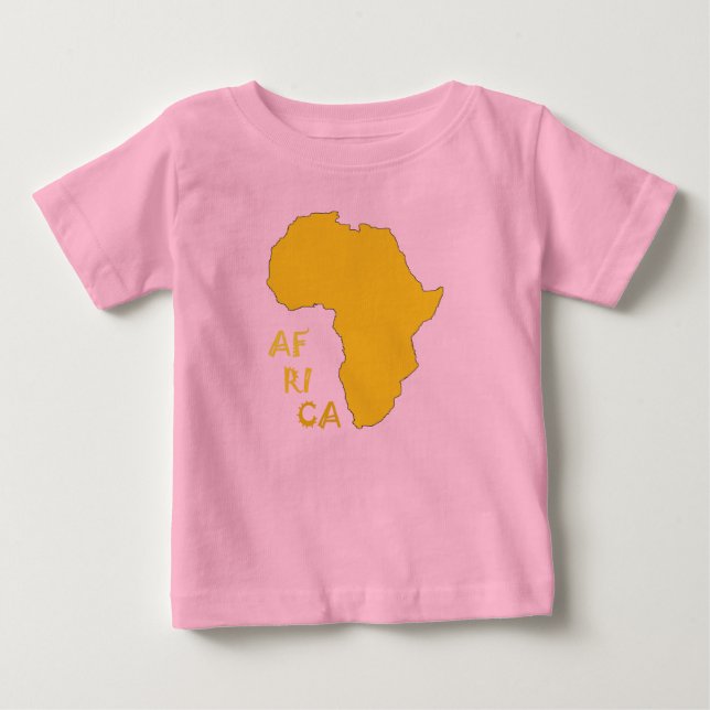 Funky gul Afrika-karta T Shirt (Framsida)