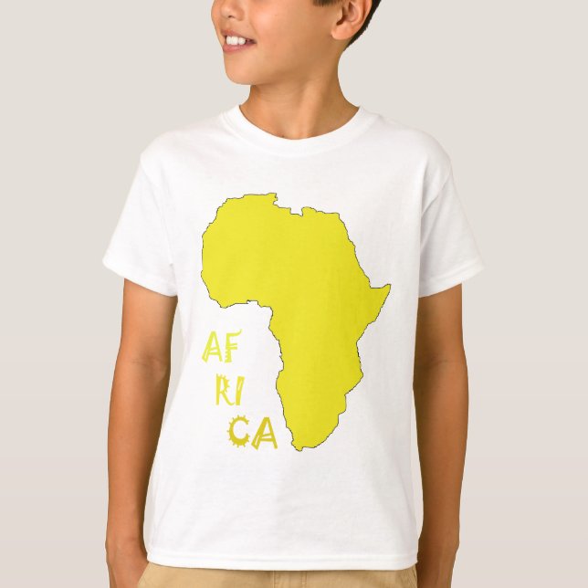 Funky gul Afrika-karta T Shirt (Framsida)