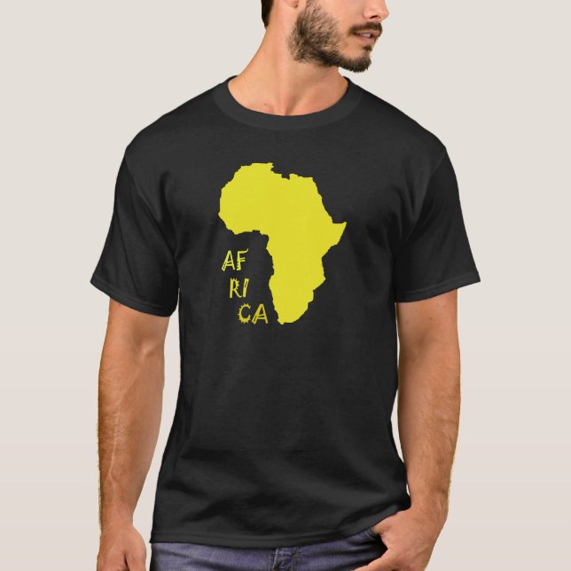 Funky gul Afrika-karta T-shirt (Framsida)