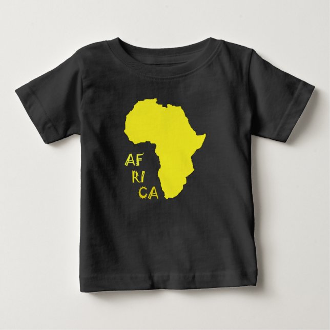 Funky gul Afrika karta Tee Shirt (Framsida)