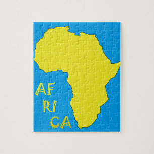 Funky Gult Afrika Karta Pussel