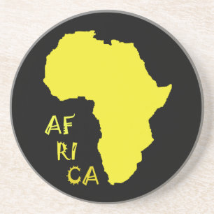 Funky Gult Afrika Karta Underlägg Sandsten