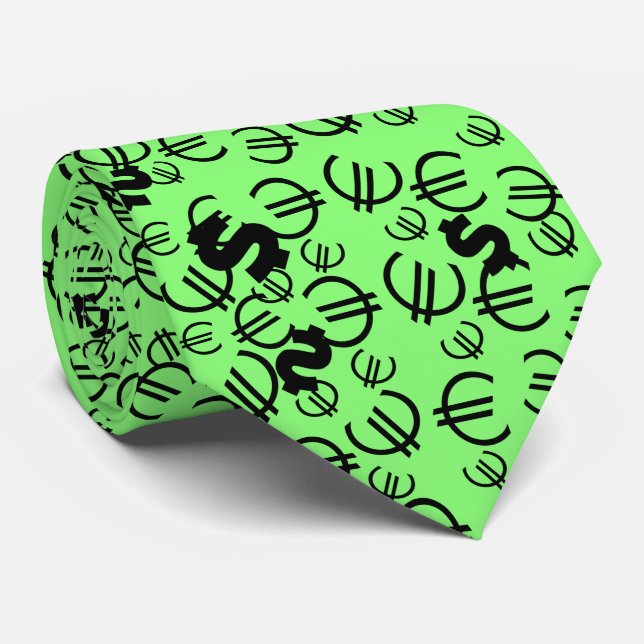 Funky Gult Dollar Euro Money Mönster Tie Slips (Rullad)