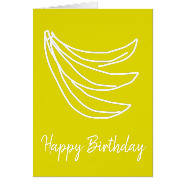 Funky gult lycklig banan hälsningskort (Framsidan)