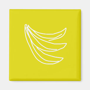 Funky gult lycklig banan magnet