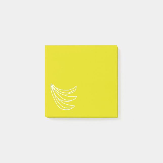 Funky gult lycklig banan post-it block (Framsida)