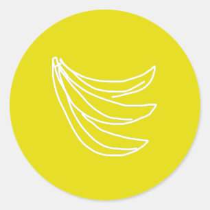 Funky gult lycklig banan runt klistermärke