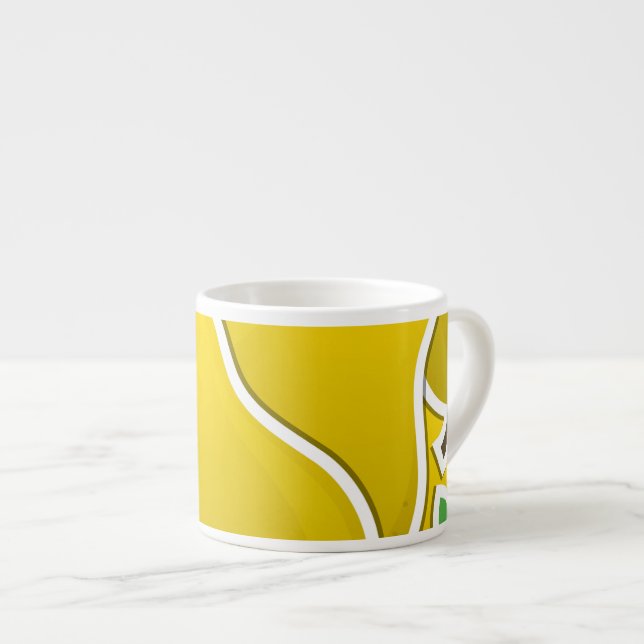 Funky gult päron espressomugg (Framsida höger)