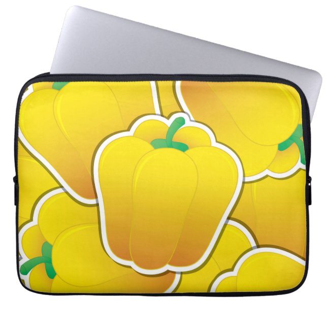 Funky gult pepper laptop sleeve (Framsidan)