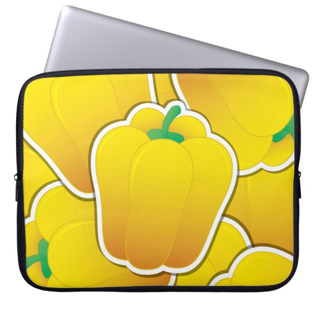 Funky gult pepper laptop sleeve (Framsidan)