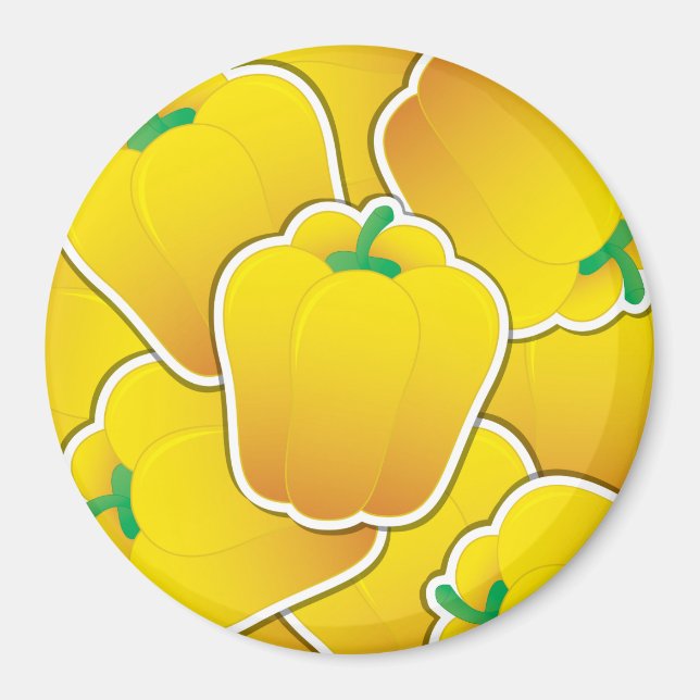 Funky gult pepper magnet (Framsidan)