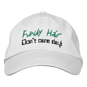 Funky Hair Humor Grönt Black Broderad Keps