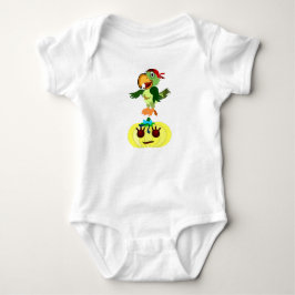 Funky Halloween Costume med Parrot på Pumpkin Bab T Shirt