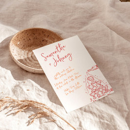 Funky Hand plockade Champagne Torn Bröllop Inbjudningar