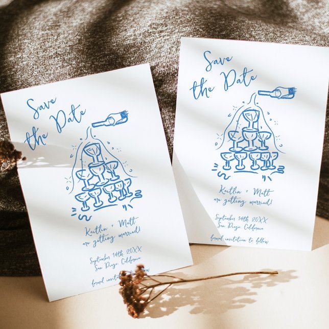 Funky Hand plockade Champagne Torn Bröllop Inbjudningar (Skapare uppladdad)