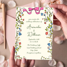 Funky Hand plockade Scribble Retro Bröllop Inbjudningar