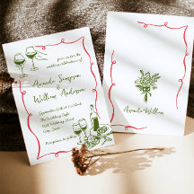 Funky Hand plockade Scribble Retro Bröllop