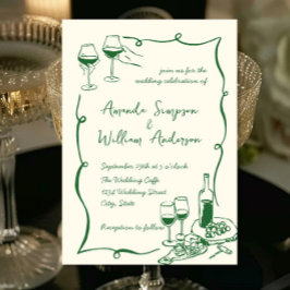 Funky Hand plockade Scribble Retro Bröllop Inbjudningar