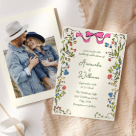 Funky Hand plockade Scribble Retro Bröllop Photo Inbjudningar