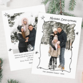 Funky Hand plockade Scribble Retro jul 2 foto Julkort