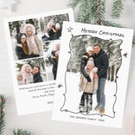 Funky Hand plockade Scribble Retro jul 5 foto Julkort