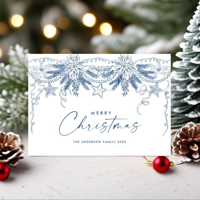 Funky Hand plockade Scribble Retro-jul Julkort (Skapare uppladdad)