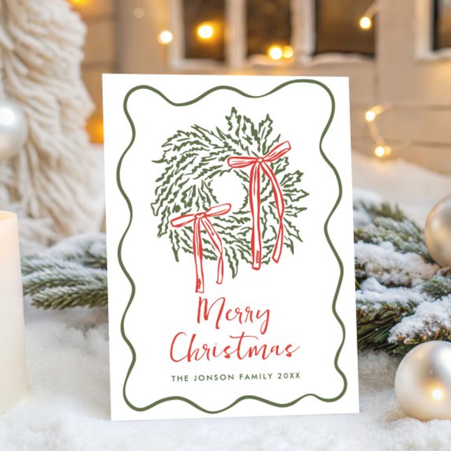 Funky Hand plockade Scribble Retro-jul Julkort (Skapare uppladdad)