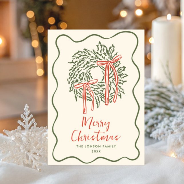 Funky Hand plockade Scribble Retro-jul Julkort (Skapare uppladdad)