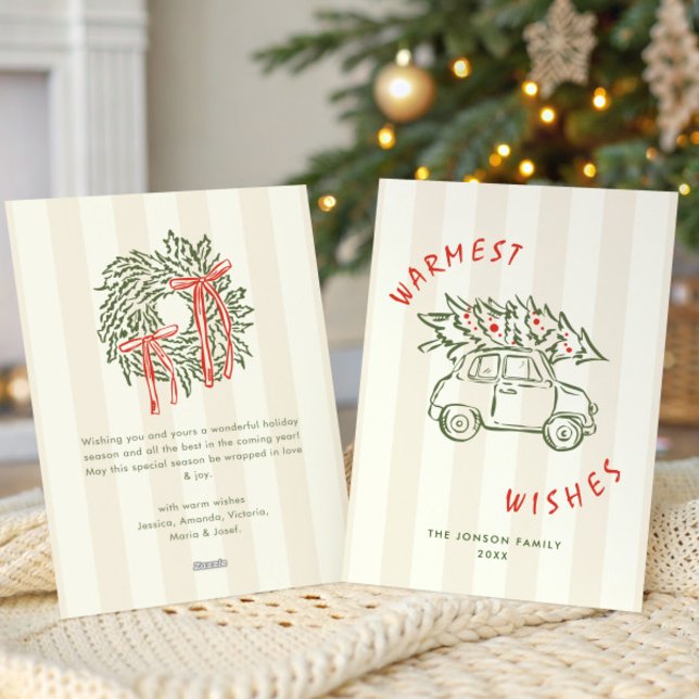 Funky Hand plockade Scribble Retro-jul Julkort (Skapare uppladdad)