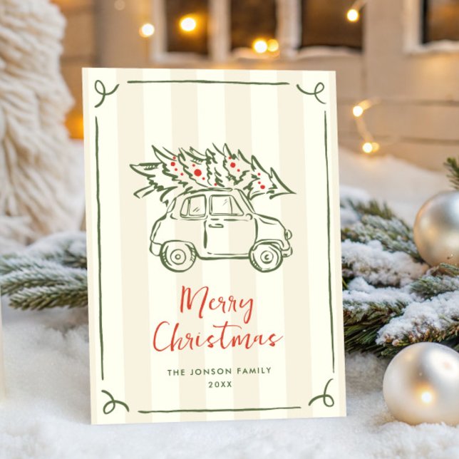 Funky Hand plockade Scribble Retro-jul Julkort (Skapare uppladdad)