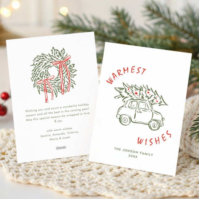 Funky Hand plockade Scribble Retro-jul Julkort (Skapare uppladdad)