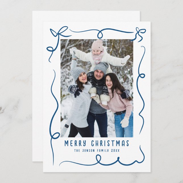 Funky Hand plockade Scribble Retro-julfoto Julkort (Fram/baksida)