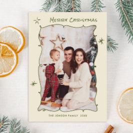 Funky Hand plockade Scribble Retro-julfoto Julkort