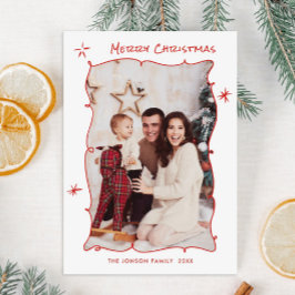 Funky Hand plockade Scribble Retro-julfoto Julkort