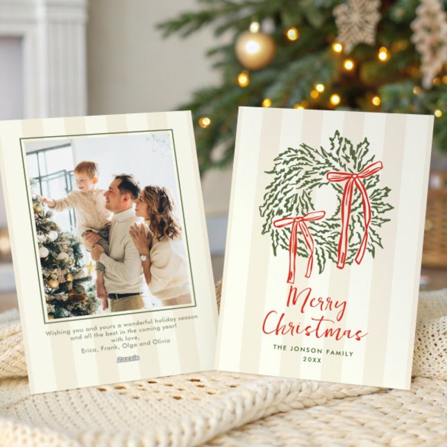 Funky Hand plockade Scribble Retro-julfoto Julkort (Skapare uppladdad)