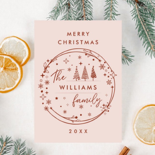 Funky Hand plockade Vitsisk jul Julkort (Skapare uppladdad)