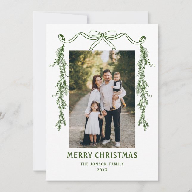 Funky Hand plockade Whimsical Retro jul 2 foto Julkort (Framsida)